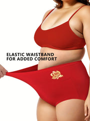 3-Pack Women's Plus Size Graphic Elastic Tummy Control Panties Set