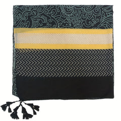 Boho Paisley Print Tassel Scarf Vintage Shawl