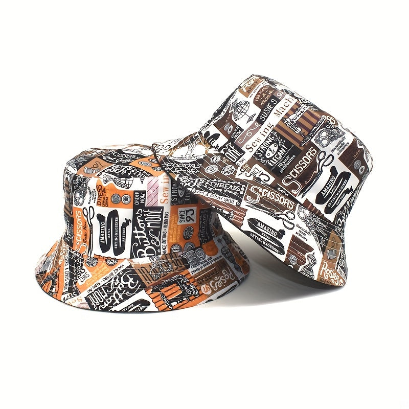 Hip Hop Graffiti Bucket Hat Reversible Lightweight Fisherman Cap