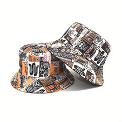 Hip Hop Graffiti Bucket Hat Reversible Lightweight Fisherman Cap
