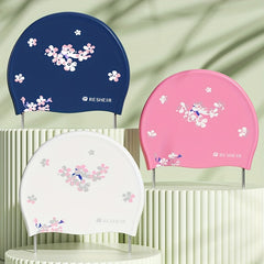 Flower Pattern Silicone Swim Cap, Waterproof, Comfortable