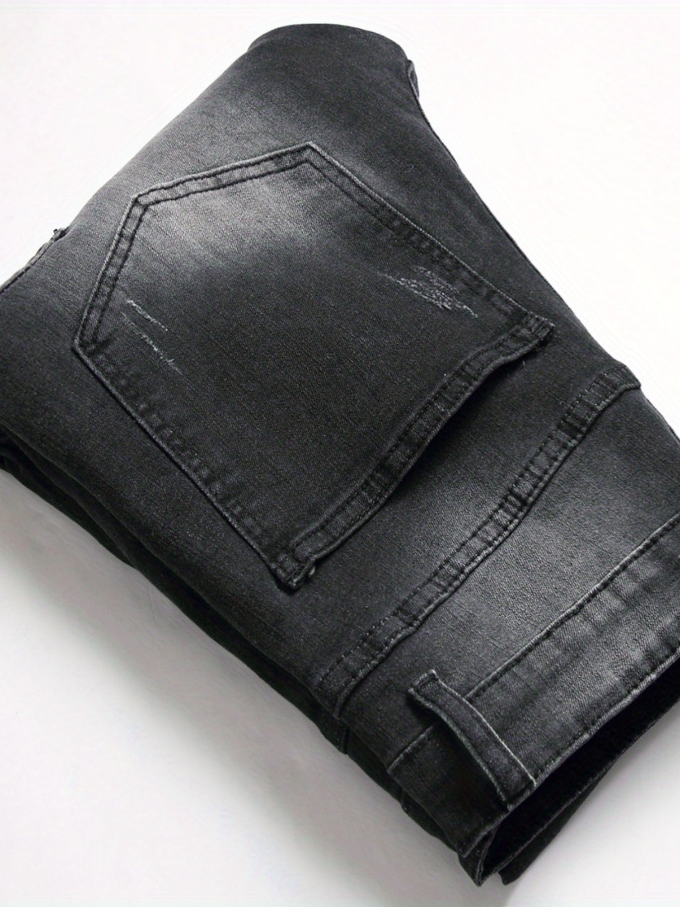 Men's Slim Fit Biker Jeans Stretch Cargo Denim Pants