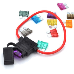 Waterproof Car Fuse Box Holder with 6 Fuses (5A/10A/15A/20A/25A/30A)