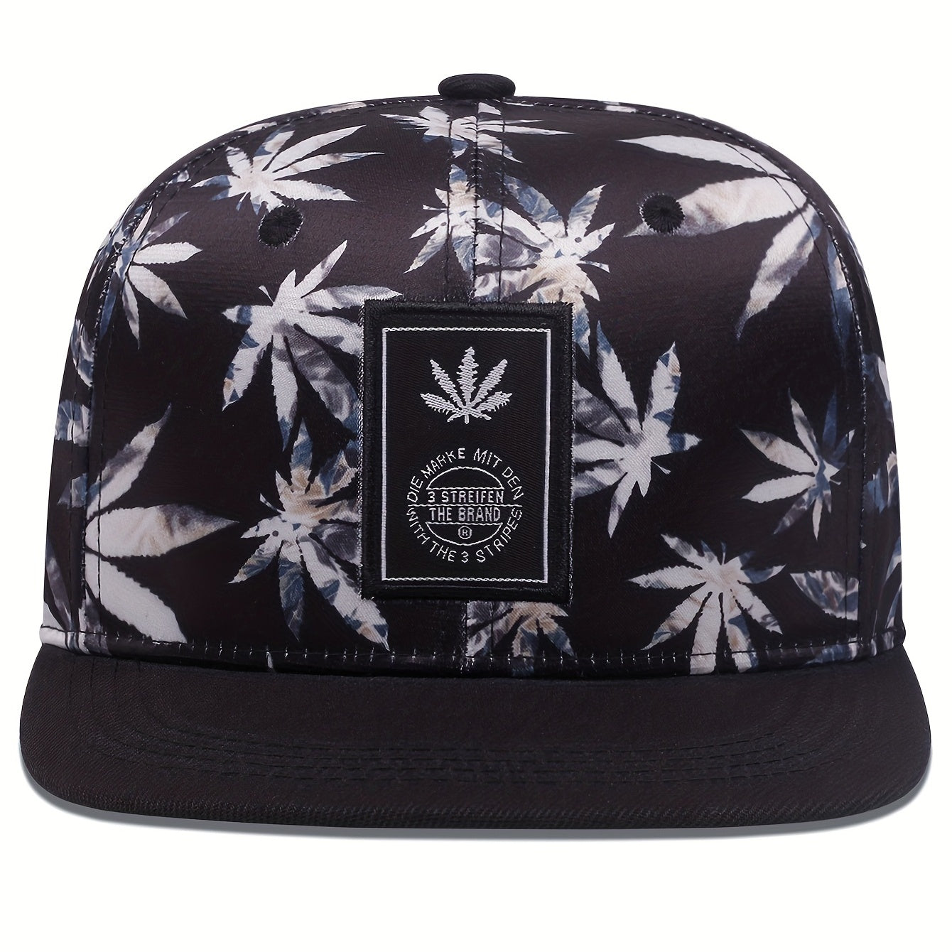 Men's Hip Hop Leaf Weed Cannabis Trucker Hat Snapback Embroidered Flat Brim