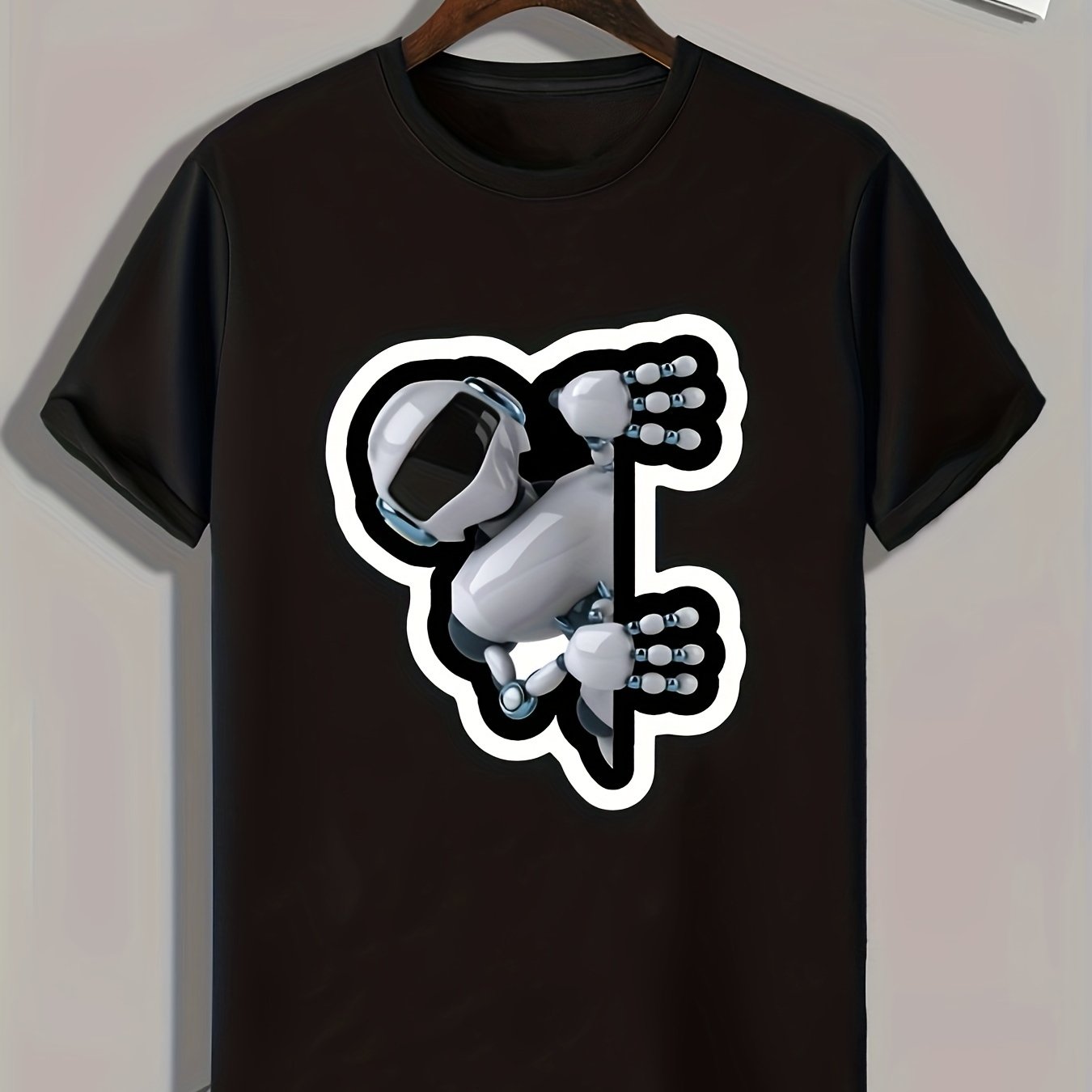 Robot Print Men's Graphic T shirt for Summer