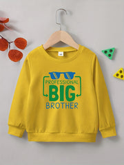 PRO BIG BROTHER Boys Sweatshirt Letter Print Crew Neck Long Sleeve Top