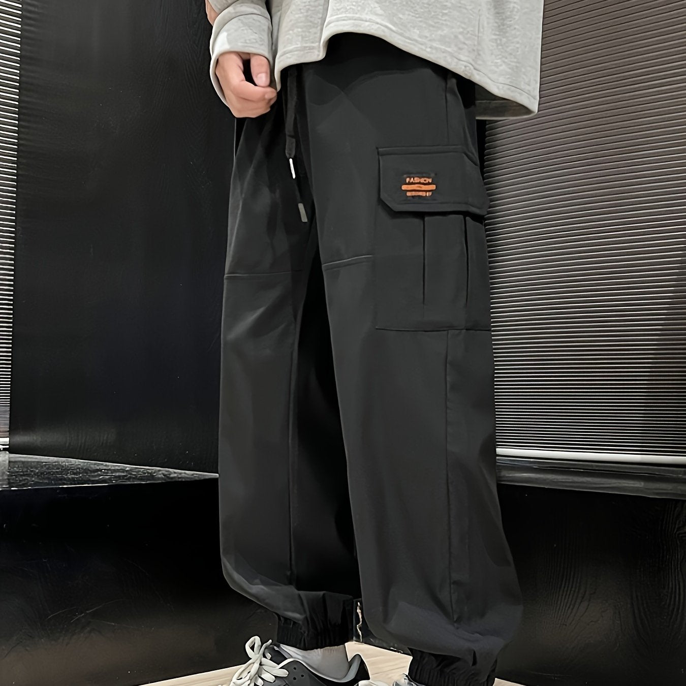 Men's Loose Cargo Pants Joggers Flap Pocket Trousers