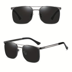 Men's Business Sunglasses UV400 Metal PC Glasses With Case