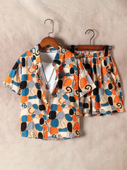 Boys Floral Outfit Shorts & Shirt Summer Kids Clothes
