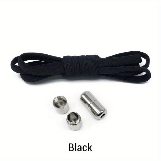 Elastic Stretch Lazy Shoelaces Alloy Metal Capsule Tie Shoe Buckles