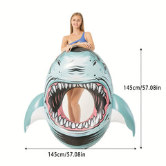 Realistic Shark Swimming Ring for Adults - PVC Lifebuoy for Pool Party