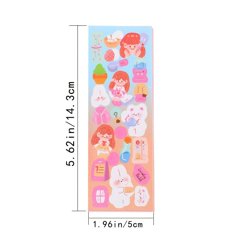 Set of 20 Cartoon Stickers For Kids & Girls - Perfect for Books, Walls, Cards