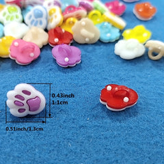 30 Mixed Colors Little Feet Plastic Buttons Sewing DIY Accessories