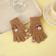 Cartoon Touch Screen Gloves Knit Gloves Winter Thickened Warm Gloves