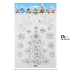 Colorful Snowflake Christmas Tree Snowman Window Stickers