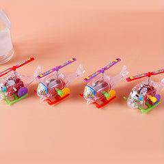 4pcs Mini Aircraft Plastic Helicopter Toy with Propeller Rotatable