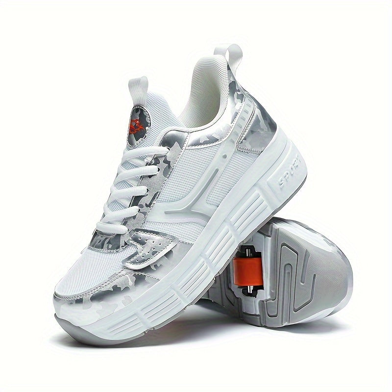 Boy's Roller Shoes Detachable Wheel Skate Sneakers For Kids