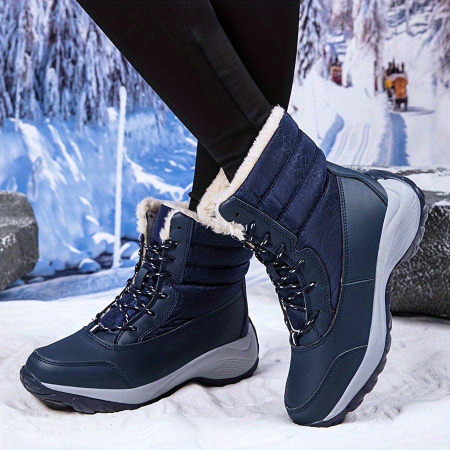 Women's Thick Fleece Lining Snow Boots Anti slip Outdoor Hiking Boots