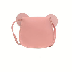 Kids Cartoon PU Leather Crossbody Bag with Bow Coin Purse