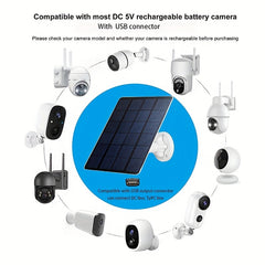 360° Rotatable Solar Surveillance Camera Charging Panel USB Connector