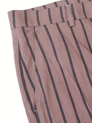 Men's Striped Dress Pants - Semi-Formal Stretch Woven Pants