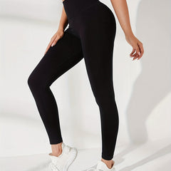 Women's Solid Yoga Leggings High Waist Tummy Control Butt Lifting