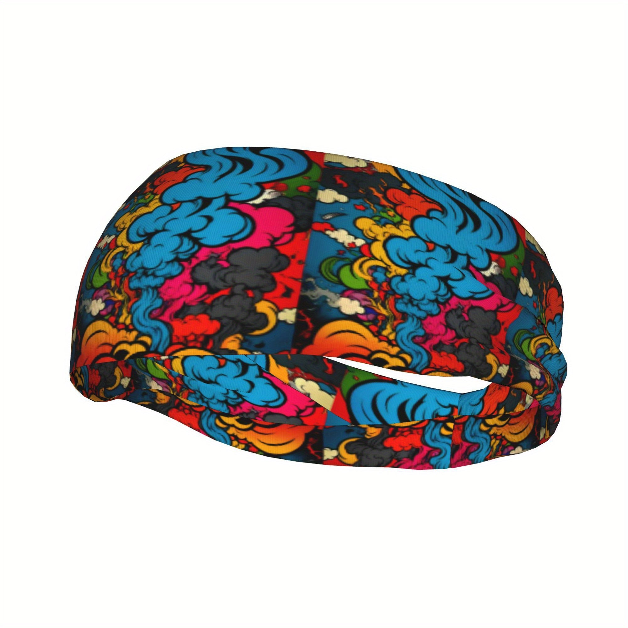 Hippie Style Unisex Sports Headband Sweat Wicking Pink Orange