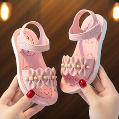 Girls Soft Sole Open Toe Sandals Hook Loop Fastener Summer