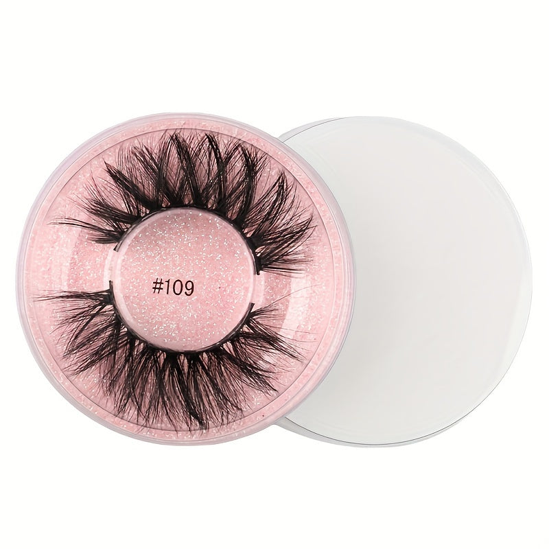 Fluffy Wispy False Eyelash with Pink Glitter Case