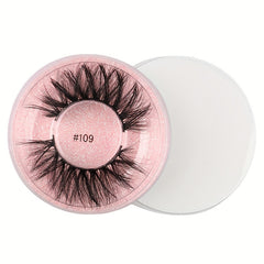 Fluffy Wispy False Eyelash with Pink Glitter Case