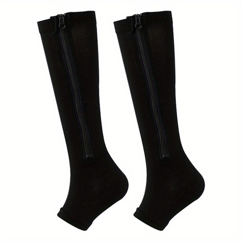 Zipper Athletic Stockings Mid Calf Sports Socks For Men And Women