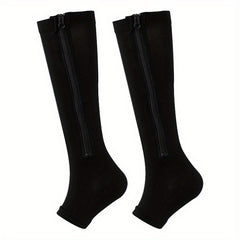 Zipper Athletic Stockings Mid Calf Sports Socks For Men And Women
