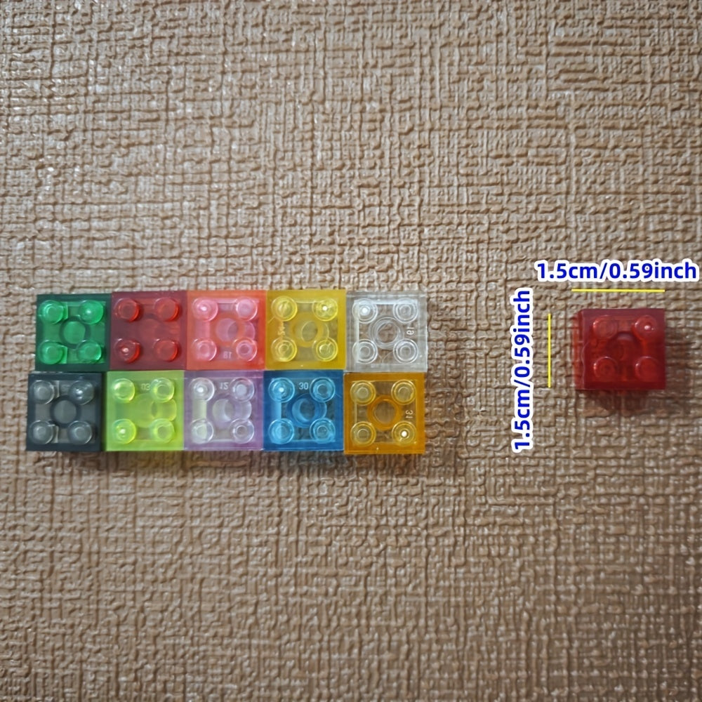 2x2 Transparent Colored High Brick Gift for Building Enthusiasts