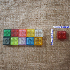 2x2 Transparent Colored High Brick Gift for Building Enthusiasts
