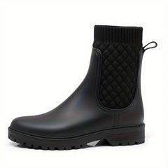 Women's Waterproof Rubber Rain Boots Medium Tube