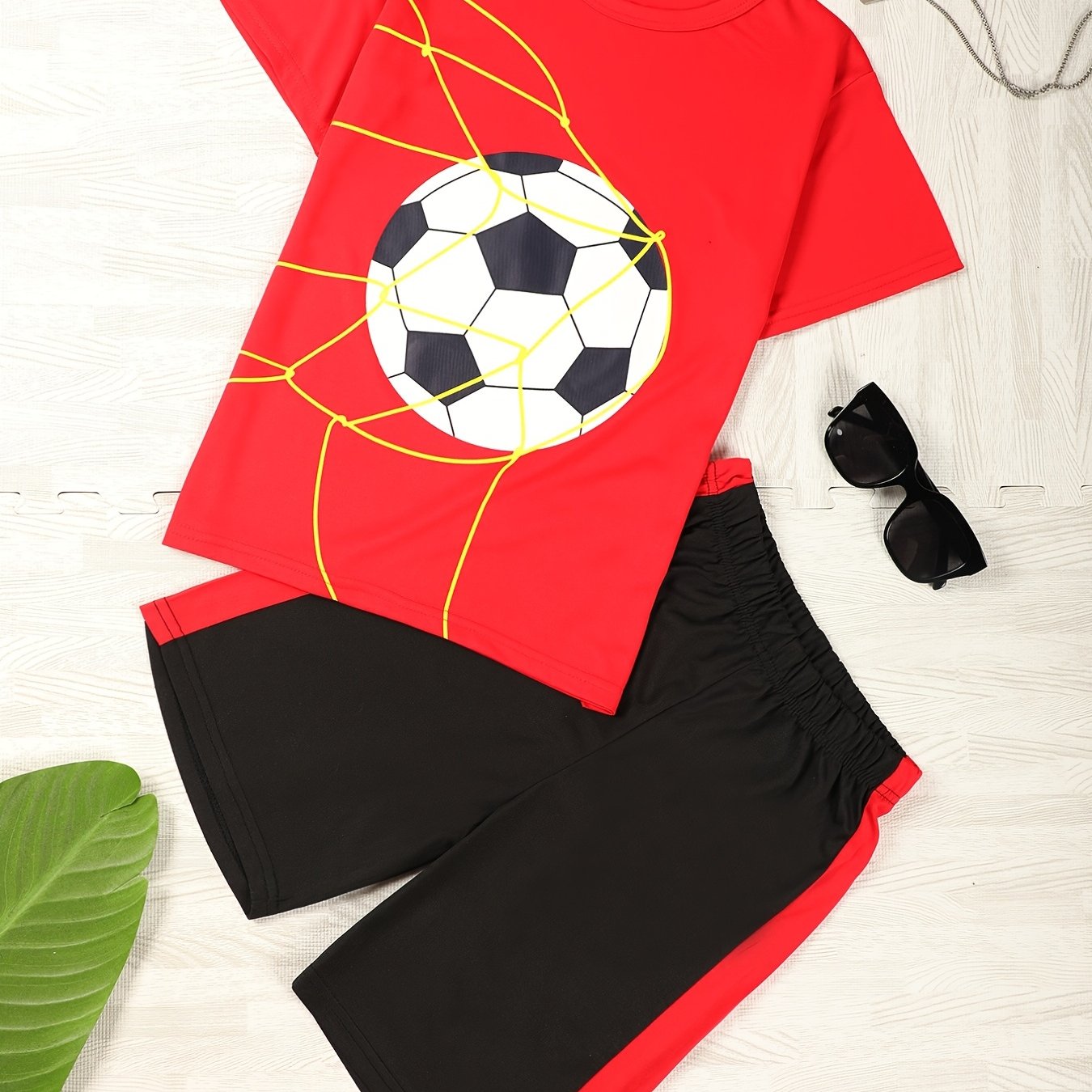 Boys Soccer T Shirt & Shorts Set for Summer