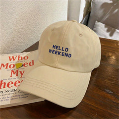 Casual Baseball Hello Weekend Embroidery Cotton Sun Hats Man Unisex Dad Hats