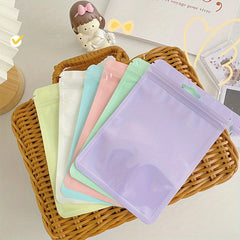 6pcs Colorful Macaroon Ziplock Bag Set for Makeup Brush Storage 5.9in x 4.13in