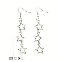 Minimalist Star Tassel Earrings Holiday Birthday Gift For Girls