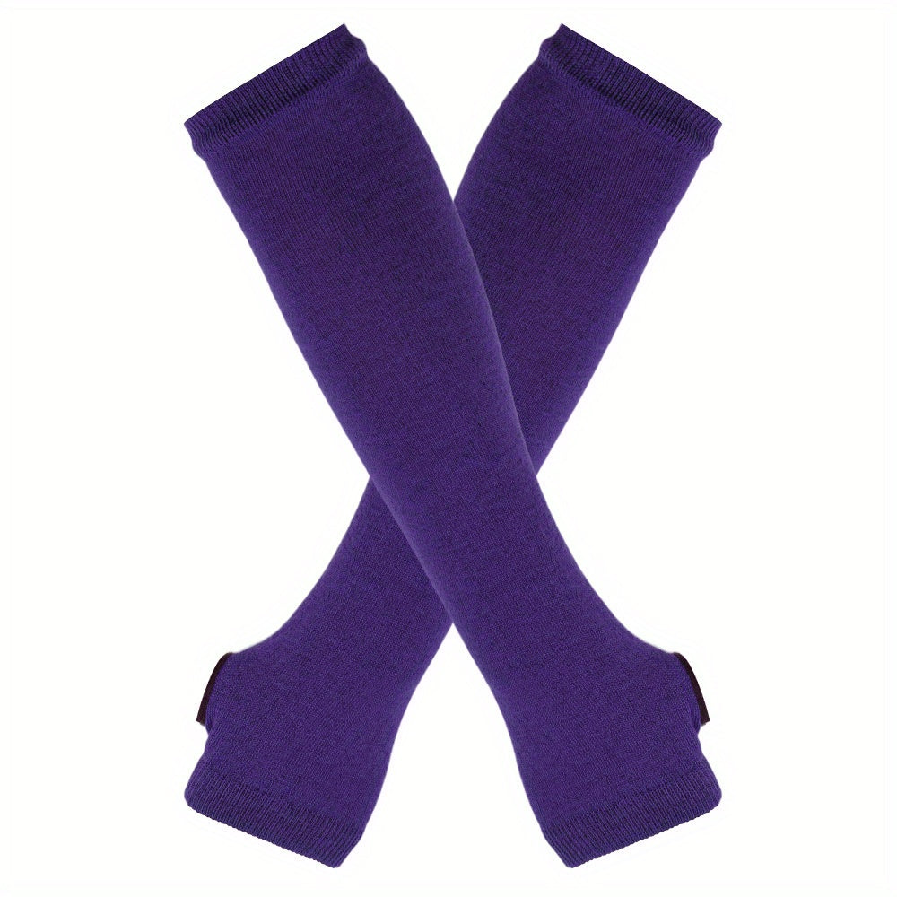 Y2K Knitted Fingerless Gloves Long Sleeves