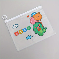 Dinosaur File Bag Transparent Storage for Students Exam Office