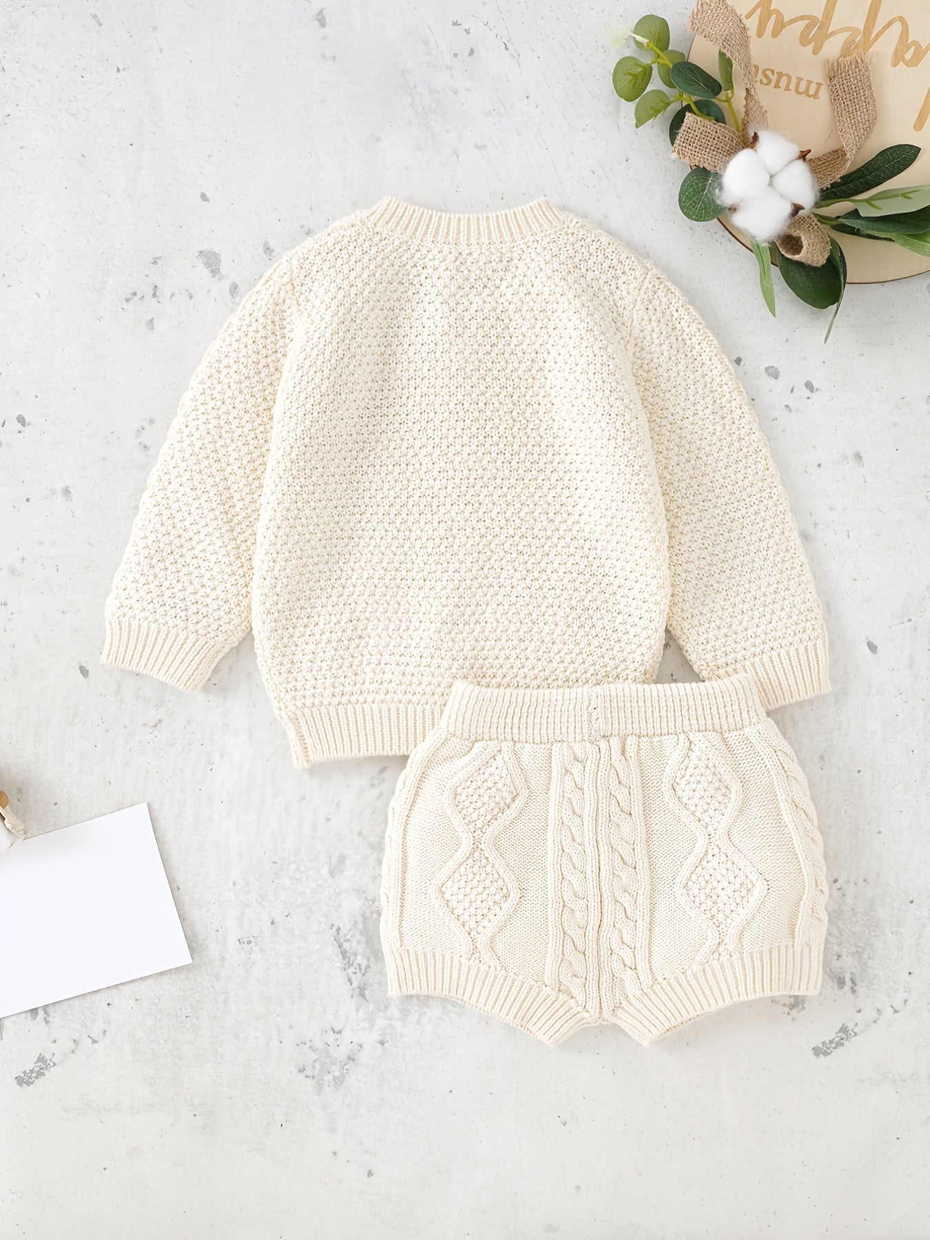 Cotton Baby Suit Boys Knitted Cardigan And Shorts