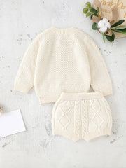 Cotton Baby Suit Boys Knitted Cardigan And Shorts