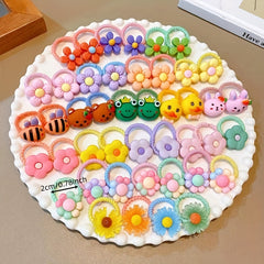 Children's Cartoon Elastic Hair Tie - Safe for Girls