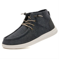 Men's Canvas Loafer Shoes Lightweight Slip On High Top