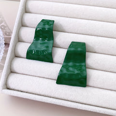 Girl's Spray Paint Geometric Earrings, Daily Wear