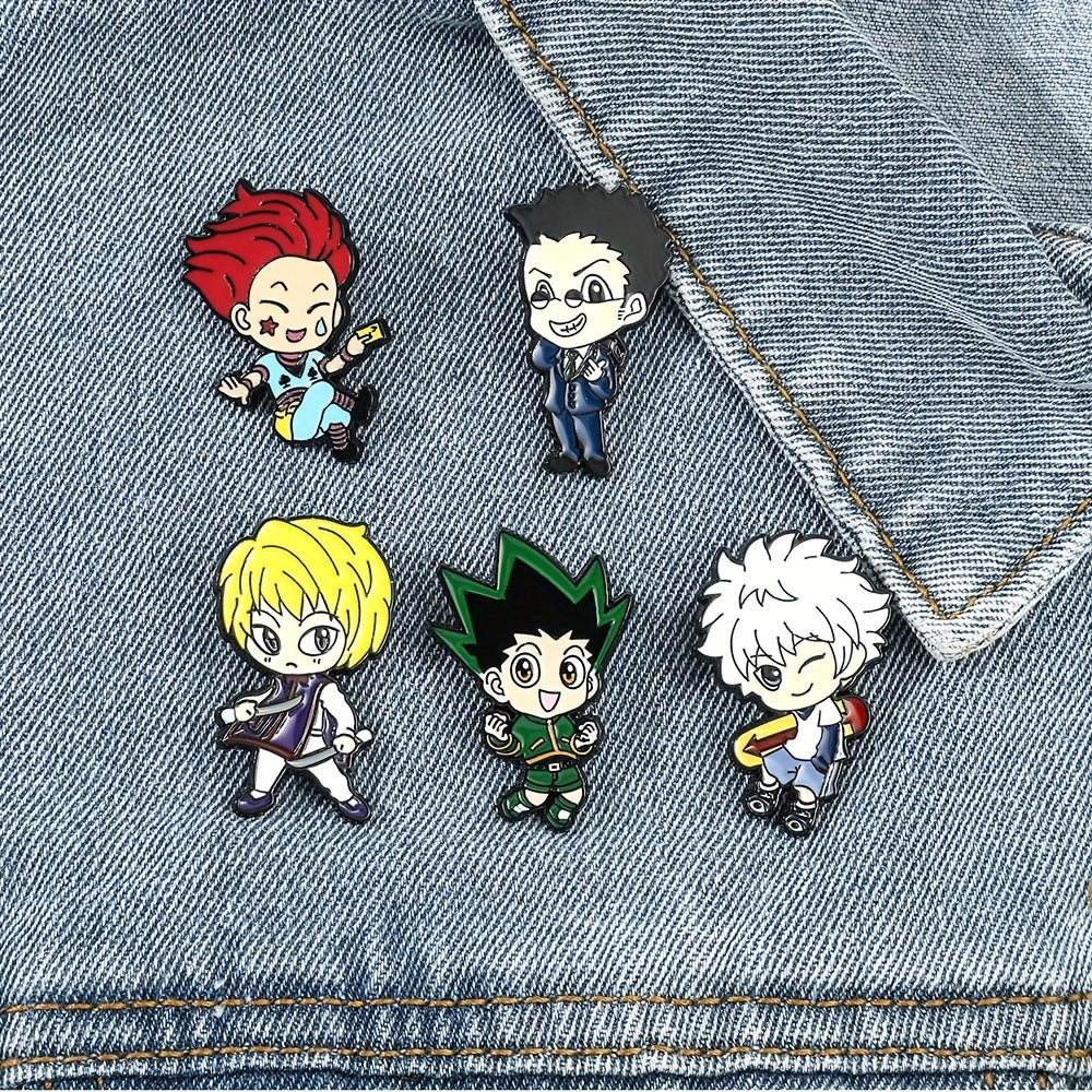 Anime Character Pin Set for Boys - Decorative Metal Badges