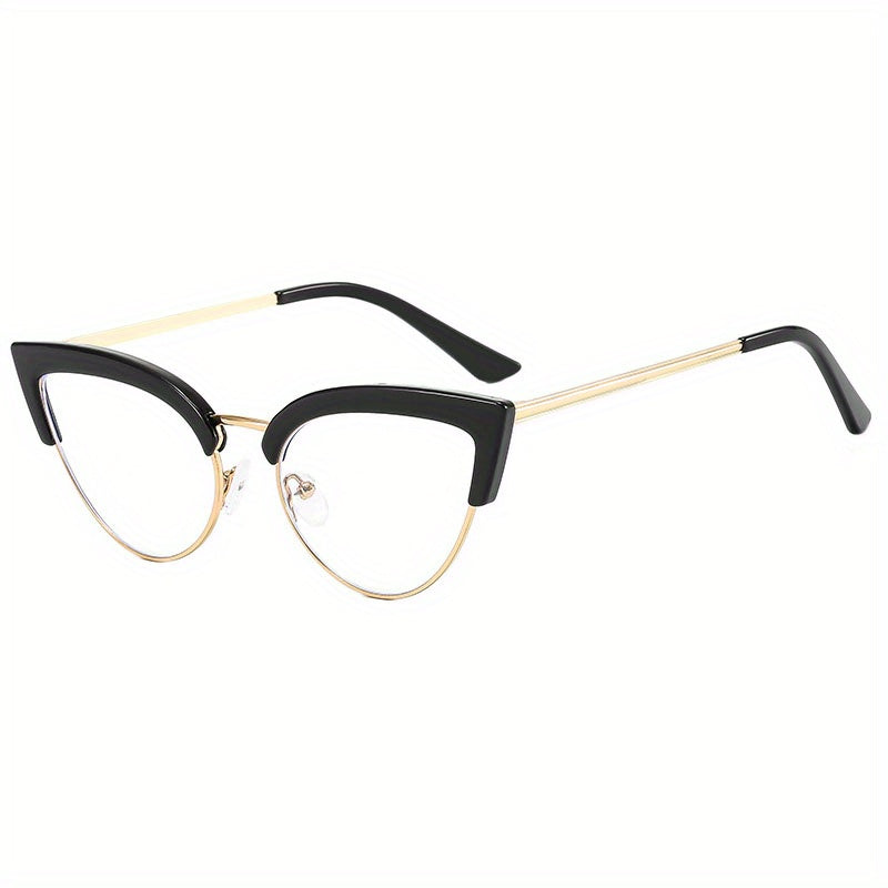 Triangle Metal Frame Clear Lens Glasses Anti Light Eyewear
