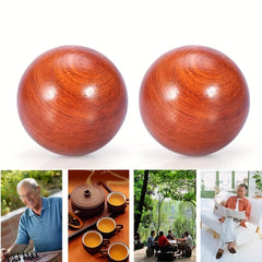 2pcs Hand Exercise Therapy Balls Natural RoseWood