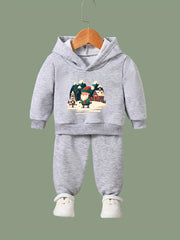 Girls 2pc Santa Claus Hooded Sweatshirt & Solid Sweatpants Set